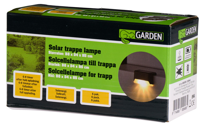 Solar trappelampe 8 x 4,2 x 4,5 cm – 6-pk.